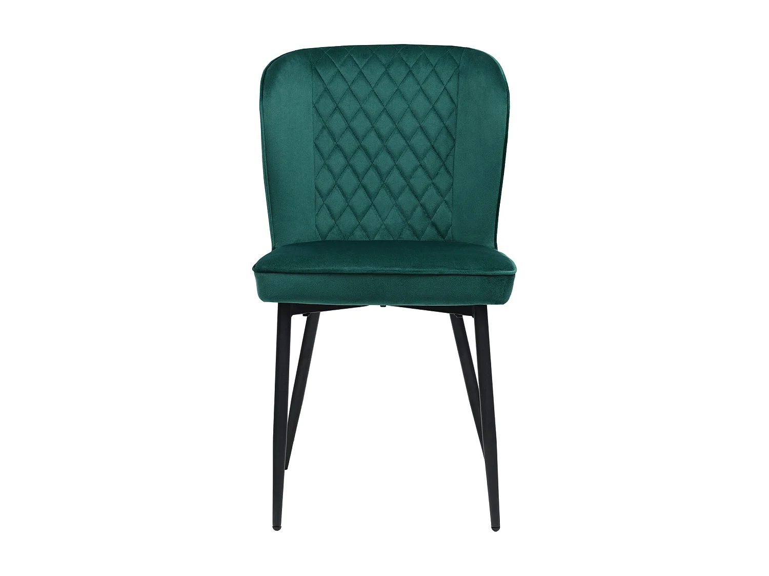 Ensemble de 6 chaises de salle à manger, vert foncé, design de chaise rembourrée avec dossier, velours, structure en métal