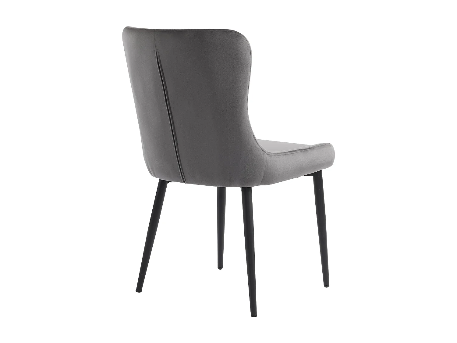 Lot de 6 chaises de salle à manger avec dossier, chaise de cuisine avec revêtement en velours, chaise rembourrée en métal, pieds en fer noir, gris foncé