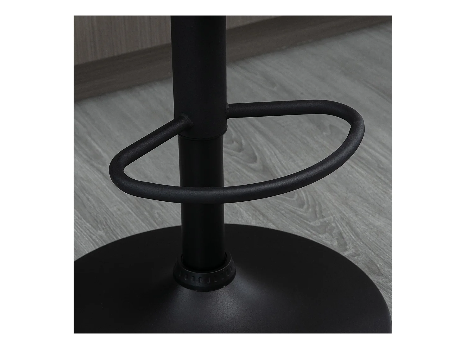 Lot de 2 tabourets de bar, chaises de bar réglables en hauteur avec accoudoirs et dossier, similicuir, gris, avec repose-pieds