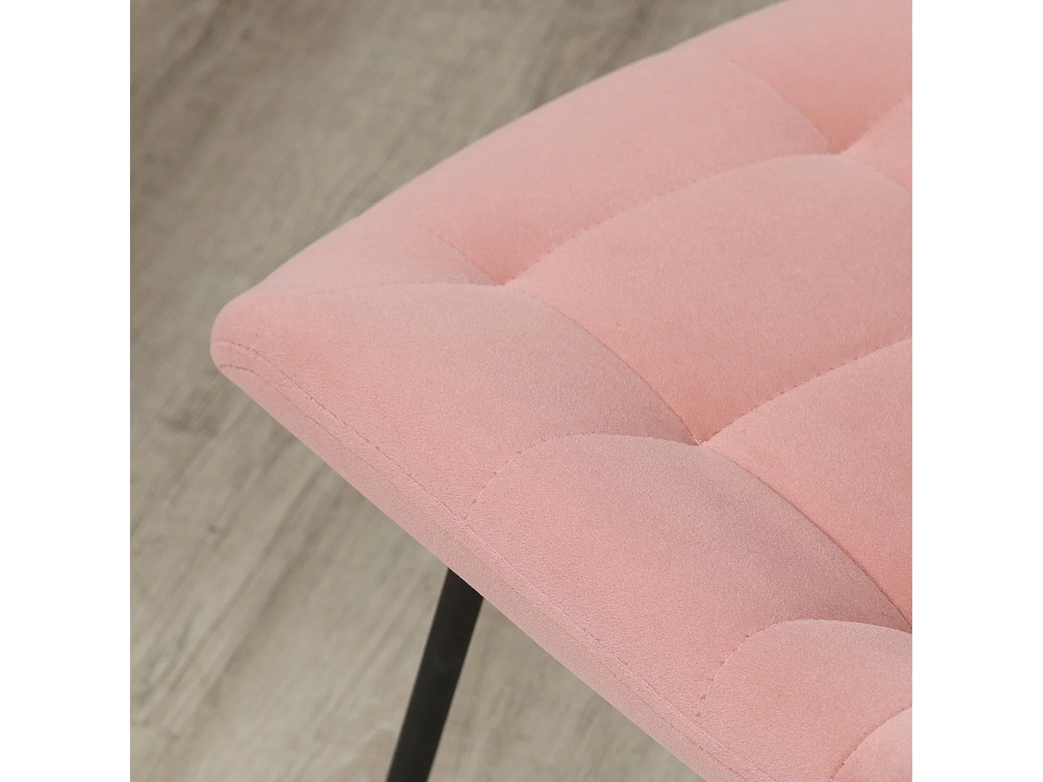 Lot de 2 chaises de salle à manger, chaise de cuisine avec dossier, revêtement en velours rose, design rétro, pieds en acier