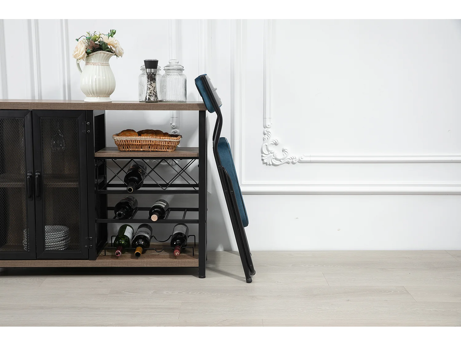 Lot de 2 chaises pliantes, chaises de salle à manger pliantes avec coussin, portables, pour invités, cuisine, bureau, bleu