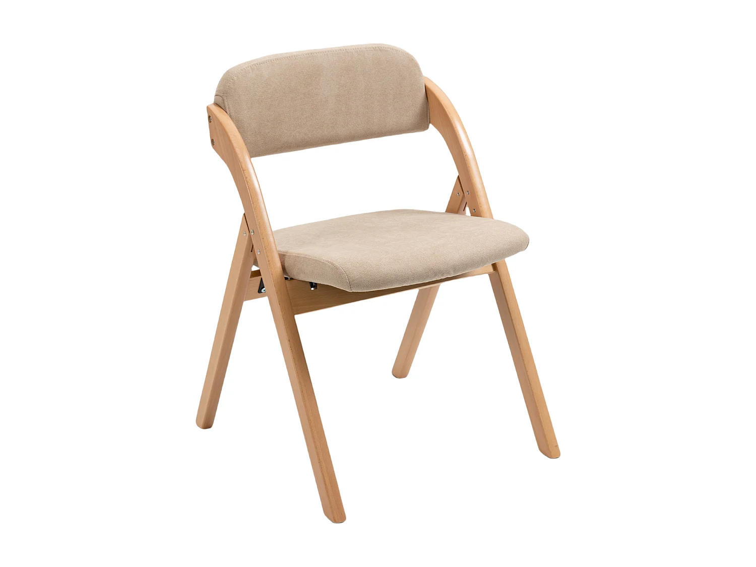 Chaises pliantes avec assise rembourrée, lot de 2, chaises de salle à manger empilables en bois, housse amovible, kaki