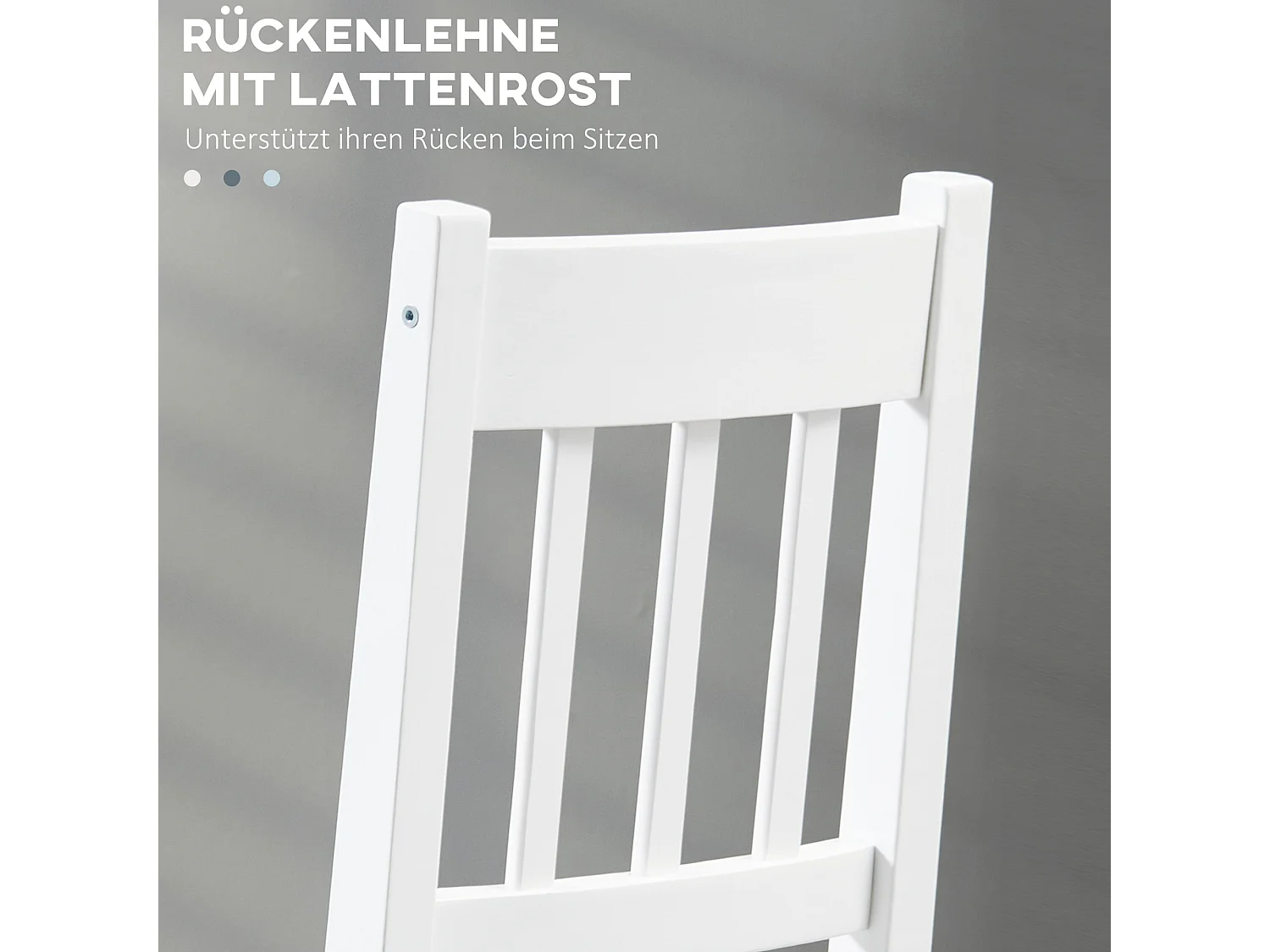 Lot de 2 chaises de salle à manger, chaise de cuisine avec dossier en pin, gris