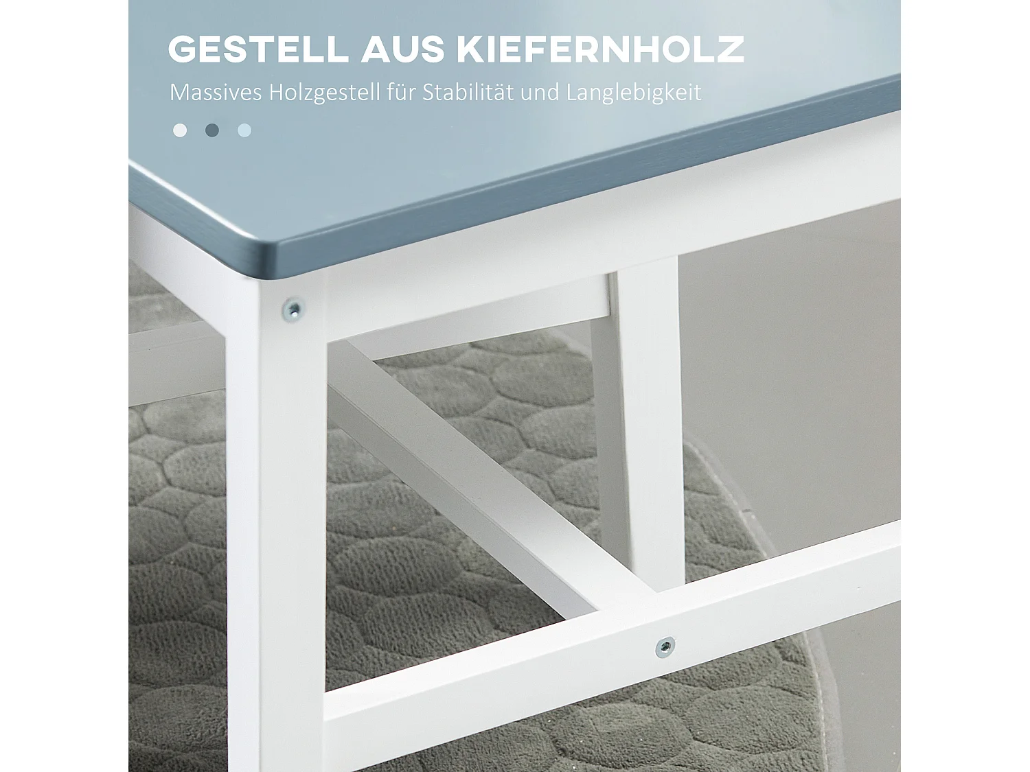 Lot de 2 chaises de salle à manger, chaise de cuisine avec dossier en pin, gris