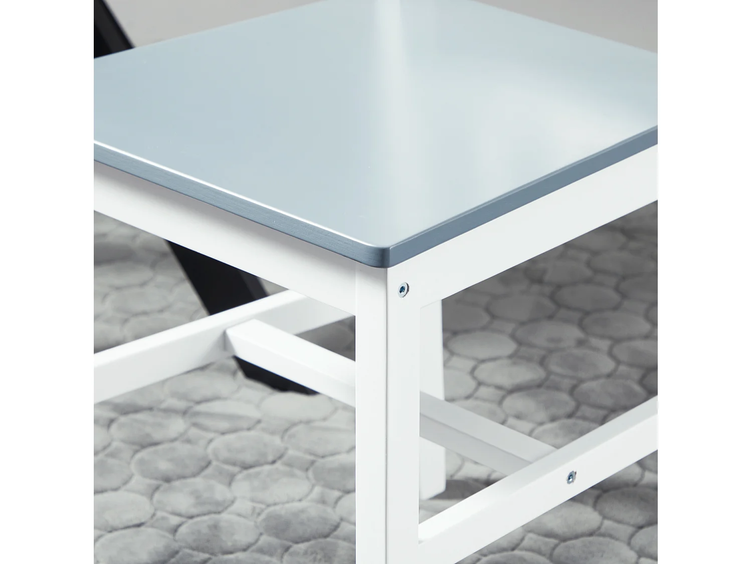 Lot de 2 chaises de salle à manger, chaise de cuisine avec dossier en pin, gris