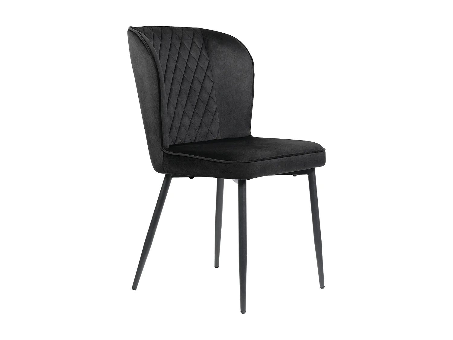 Esszimmerstuhl 6er-Set, Schwarz, Polsterstuhl Design mit Rückenlehne, Samt, Metallgestell