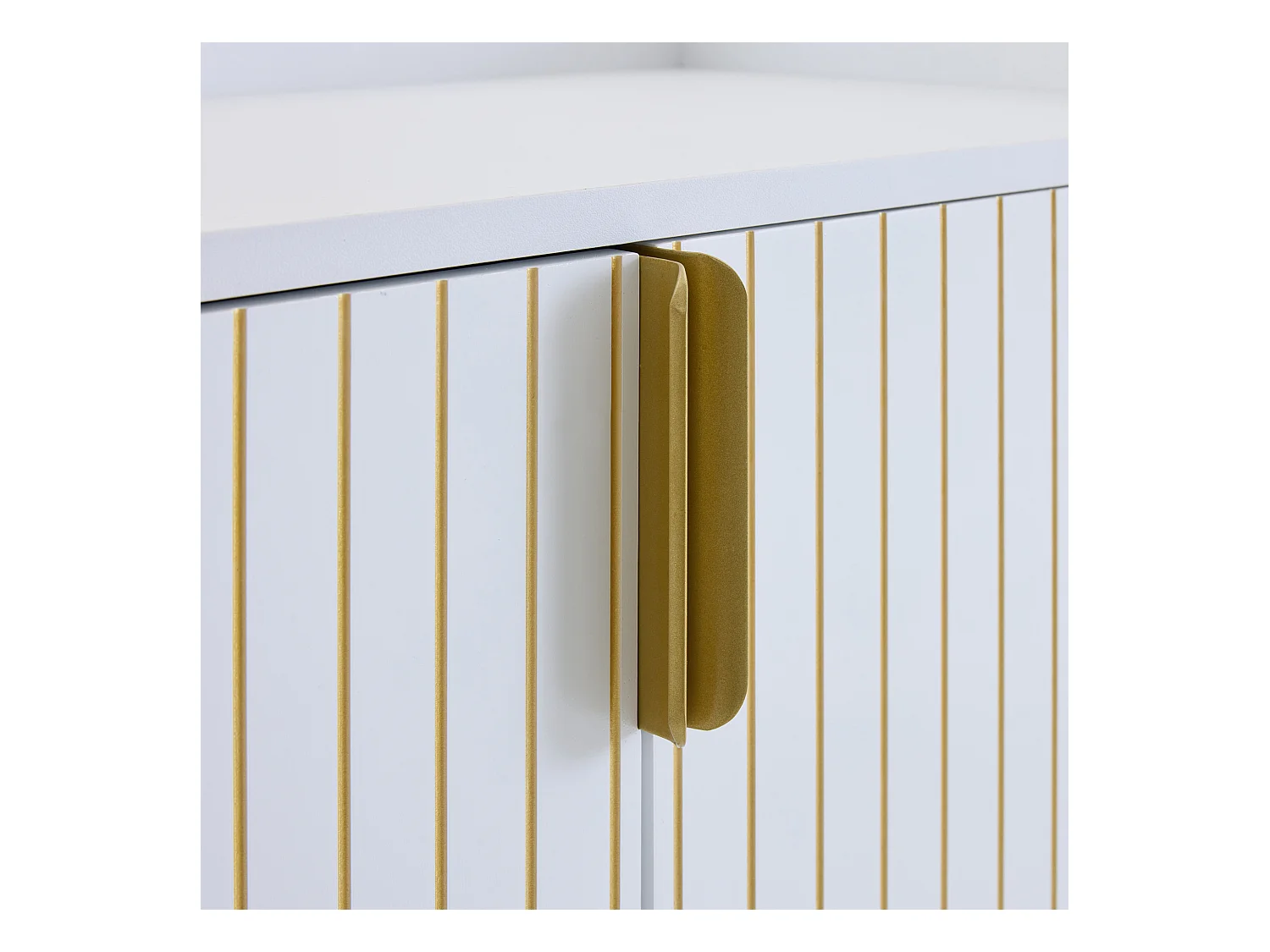 Schoenenkast met 2 deuren, houten opbergmeubel - metalen poten - wit (75x37x105 cm)