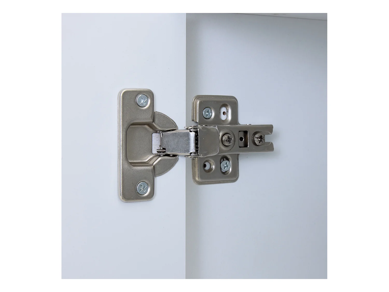 Schoenenkast met 2 deuren, houten opbergmeubel - metalen poten - wit (75x37x105 cm)