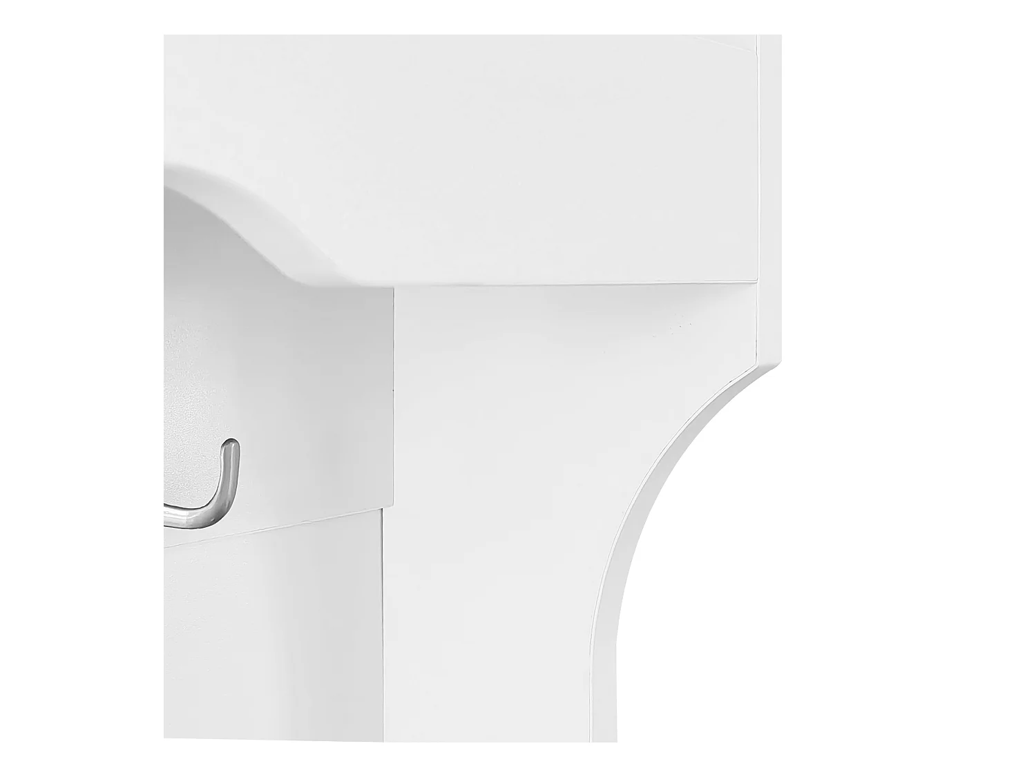 Vestiaire d'entrée 101.5x47x183 cm avec 2 portes 4 crochets et rangement haut - bois - blanc