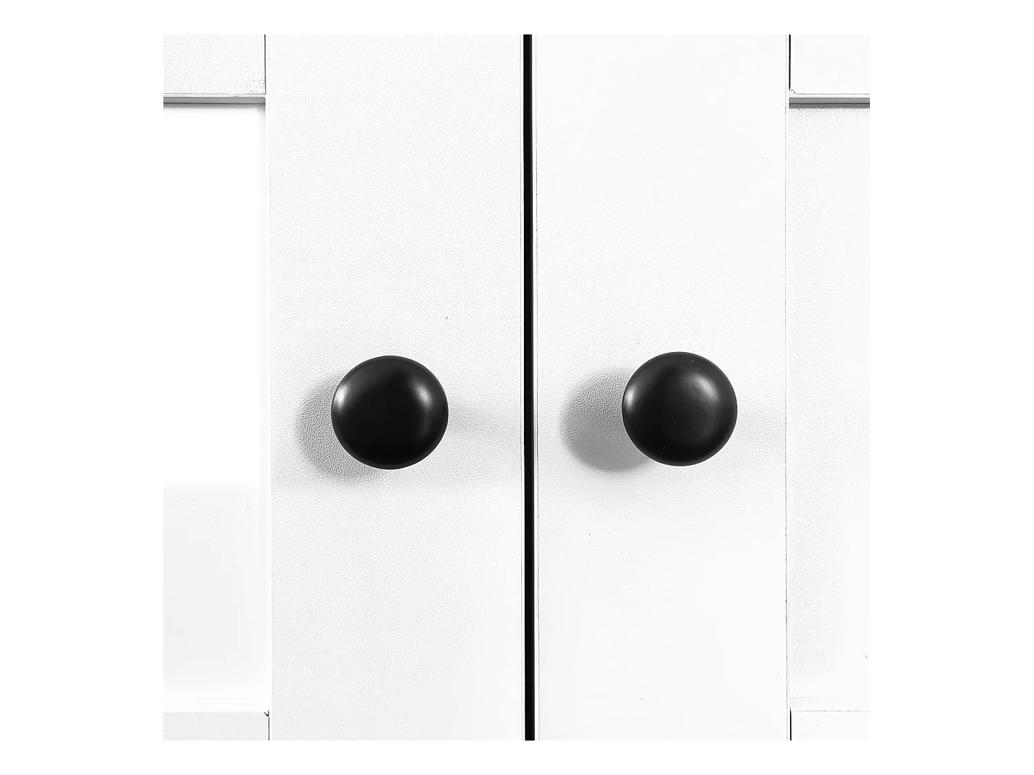 Vestiaire d'entrée blanc avec 2 portes 4 crochets et rangement haut - bois - blanc (101.5x47x183 cm)