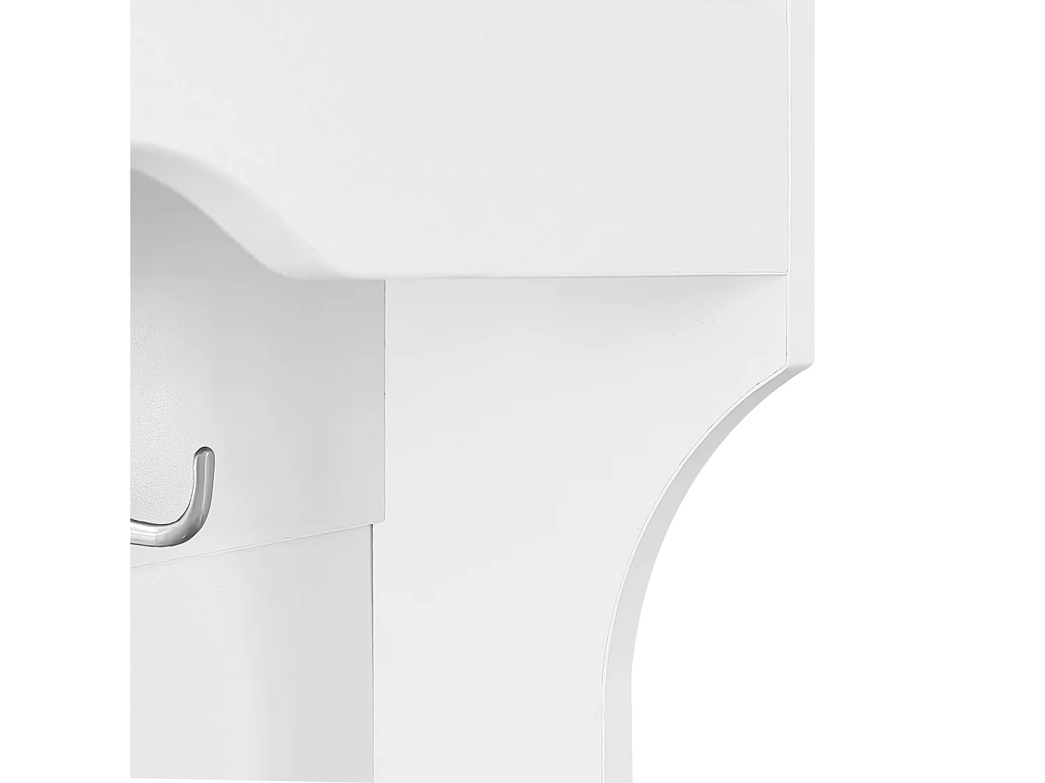 Vestiaire d'entrée 101.5x47x183 cm avec 2 portes 4 crochets et rangement haut - bois - blanc