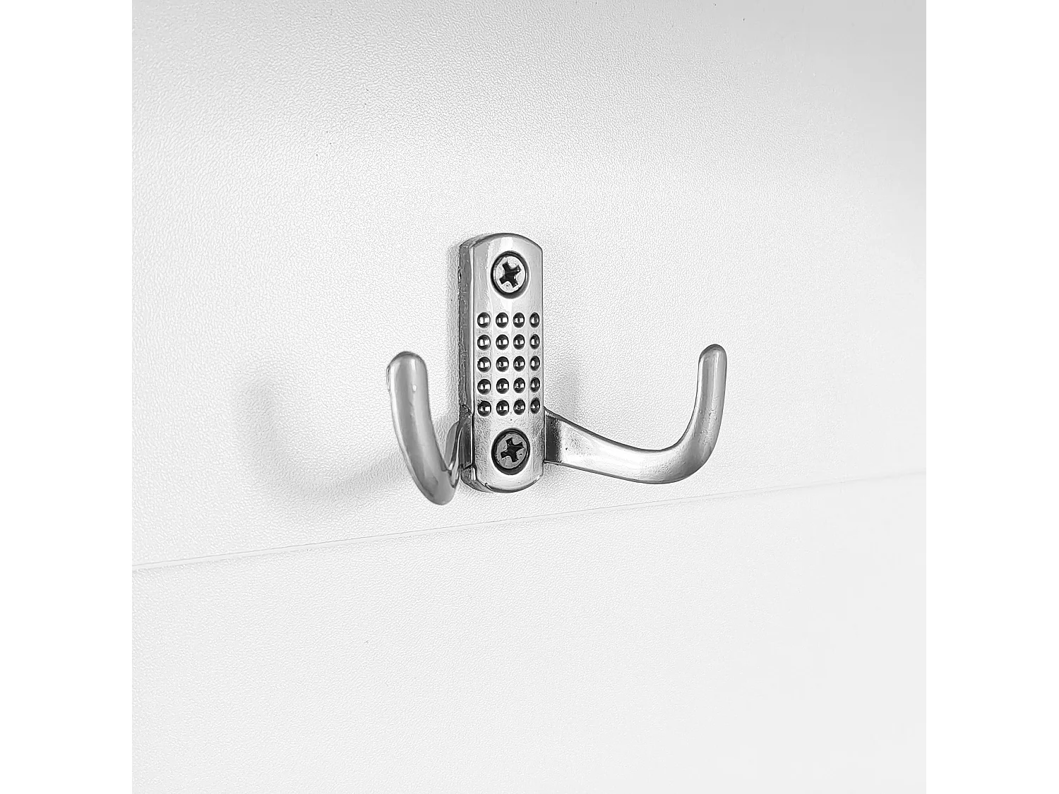 Vestiaire d'entrée 101.5x47x183 cm avec 2 portes 4 crochets et rangement haut - bois - blanc