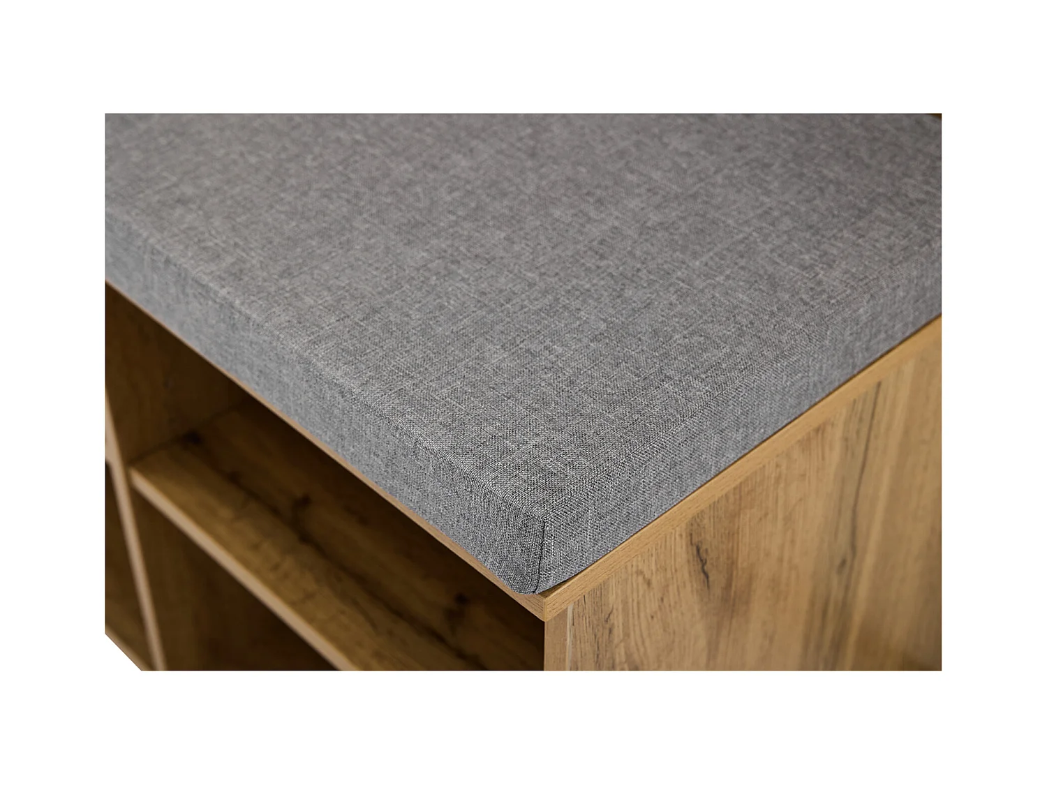 Vestiaire d'entrée 84x37x175 cm blanc avec 4 compartiments de rangement 1 banc rembourré étagères et patères - bois - marron