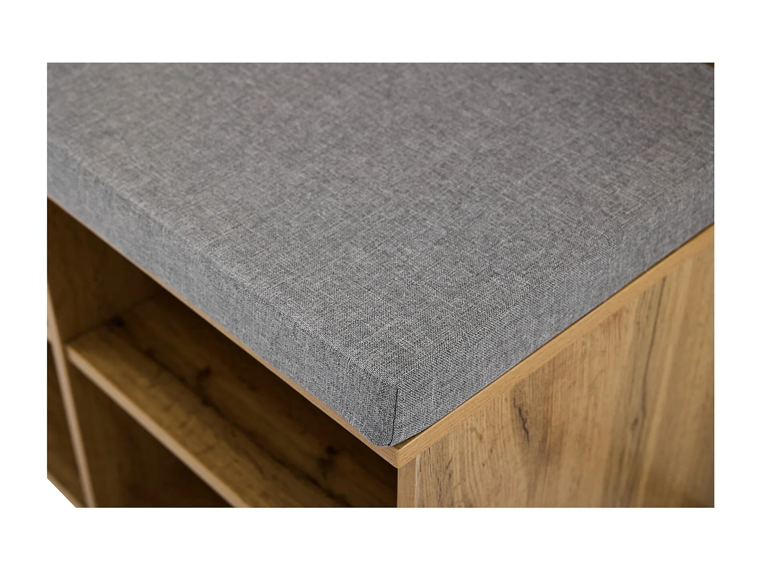 Vestiaire d'entrée 84x37x175 cm blanc avec 4 compartiments de rangement 1 banc rembourré étagères et patères - bois - marron