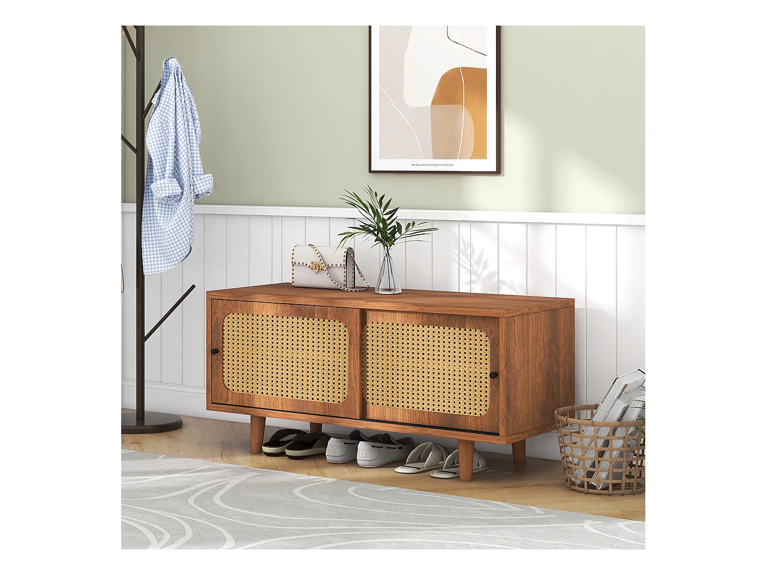 Lit enfant 90x200 cm avec sommier - tête de lit capitonnée avec 2 tiroirs - lin - gris (sans matelas)