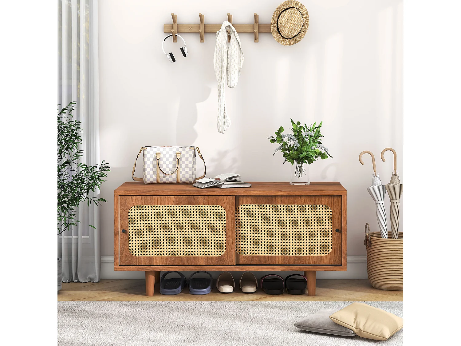 Lit enfant 90x200 cm avec sommier - tête de lit capitonnée avec 2 tiroirs - lin - gris (sans matelas)