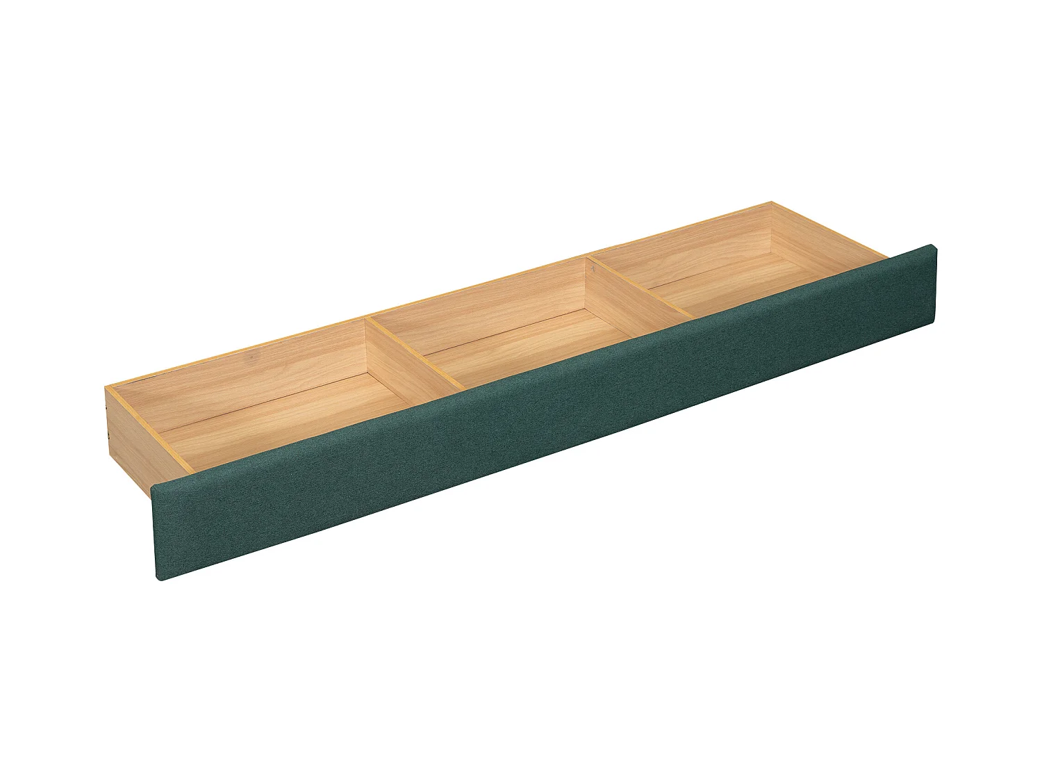 Lit gigogne enfant 90x200 cm avec sommier - 3 tiroirs de rangement - lin - vert (sans matelas)