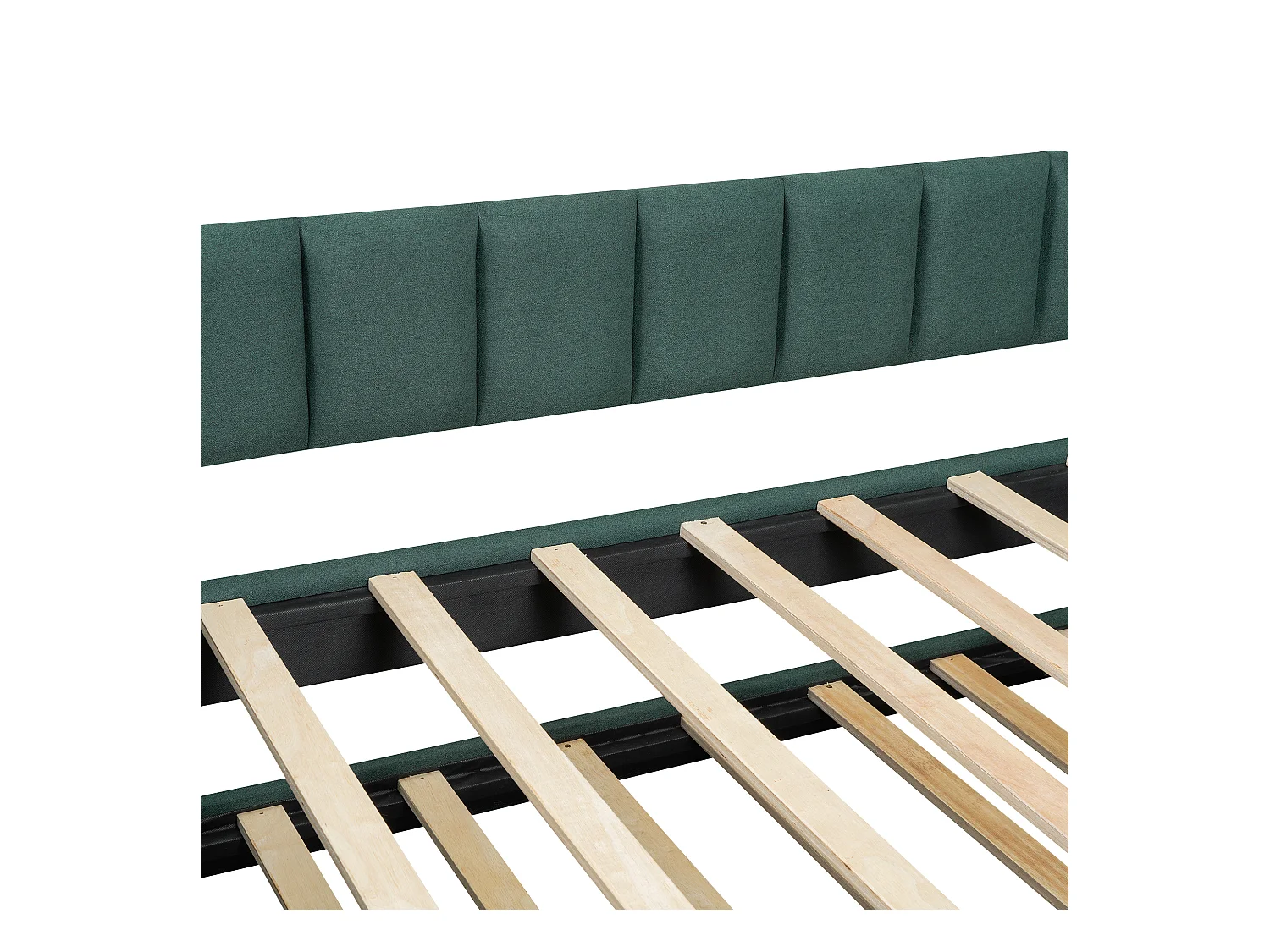 Lit gigogne enfant 90x200 cm avec sommier - 3 tiroirs de rangement - lin - vert (sans matelas)