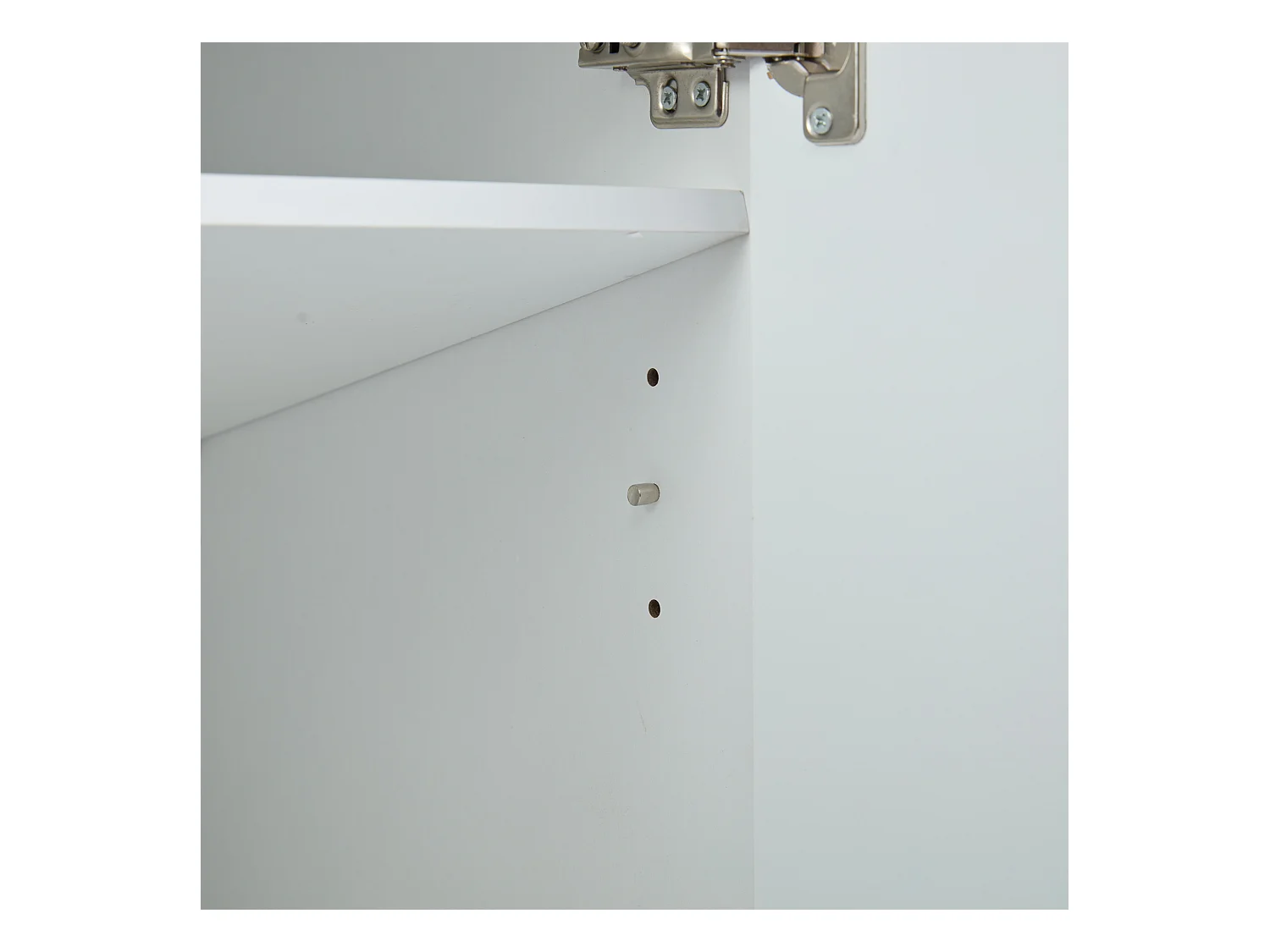 Schoenenkast met 2 deuren, houten opbergmeubel - metalen poten - wit (75x37x110 cm)