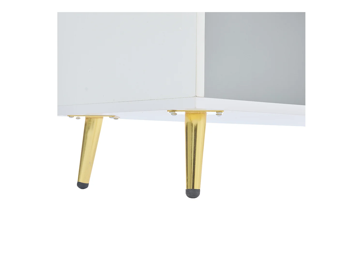 Schoenenkast met 2 deuren, houten opbergmeubel - metalen poten - wit (75x37x110 cm)