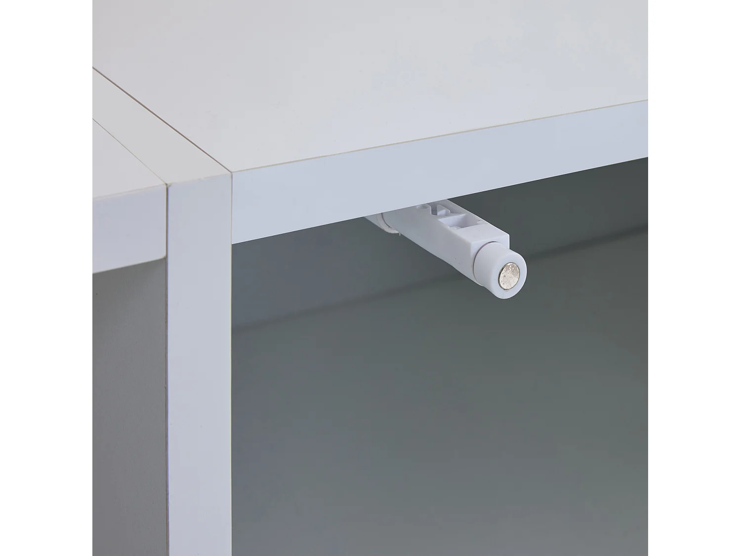 Meuble TV 178x40x54 cm LED bois 2 portes 1 tiroir et rangement ouvert - blanc