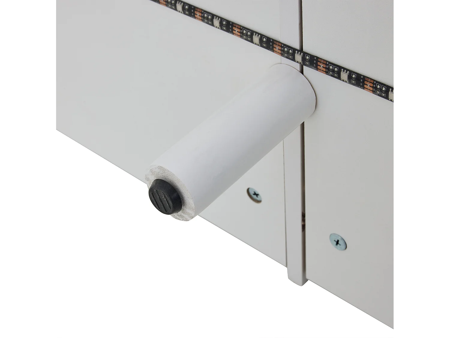 Meuble TV 178x40x54 cm LED bois 2 portes 1 tiroir et rangement ouvert - blanc