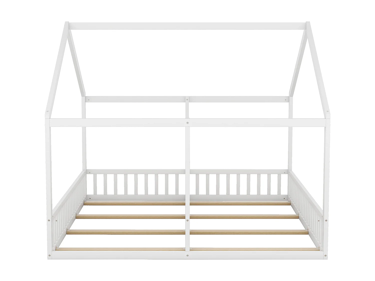 Lit cabane 90x200cm avec sommier - lit deux en un - cadre de lit en bois - gris (sans matelas)