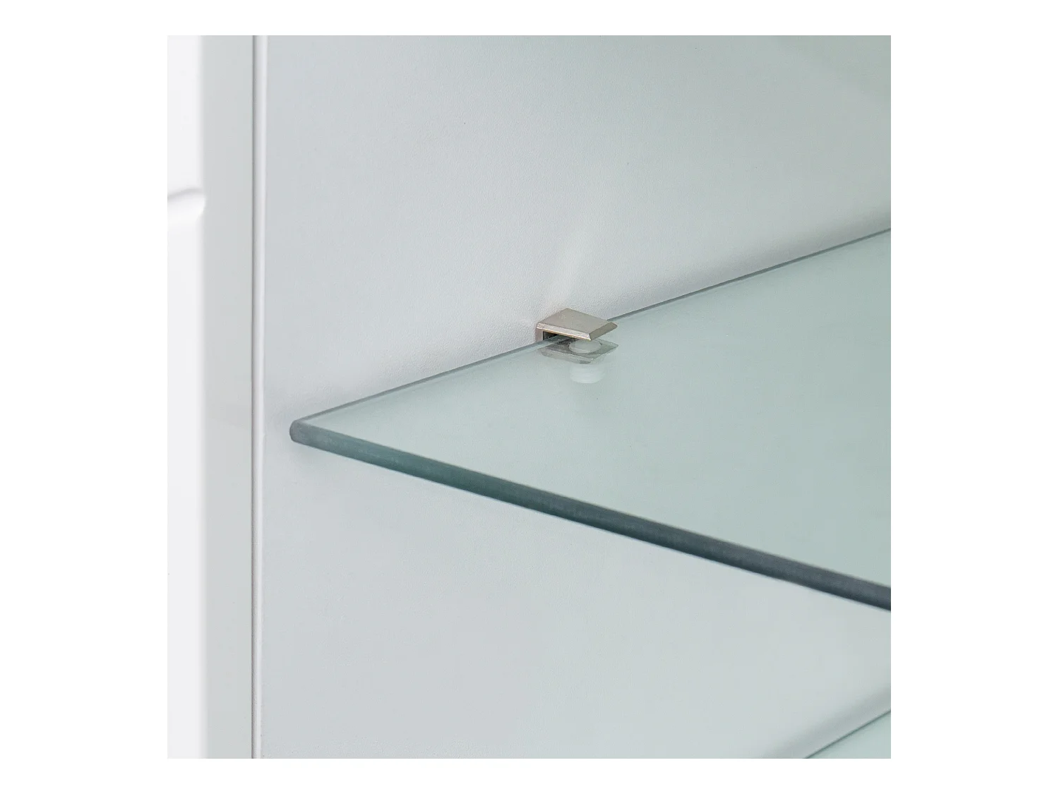 Meuble TV LED 160x38.5x60 cm 2 portes meuble de rangement en bois - étagères vitrées réglables - blanc