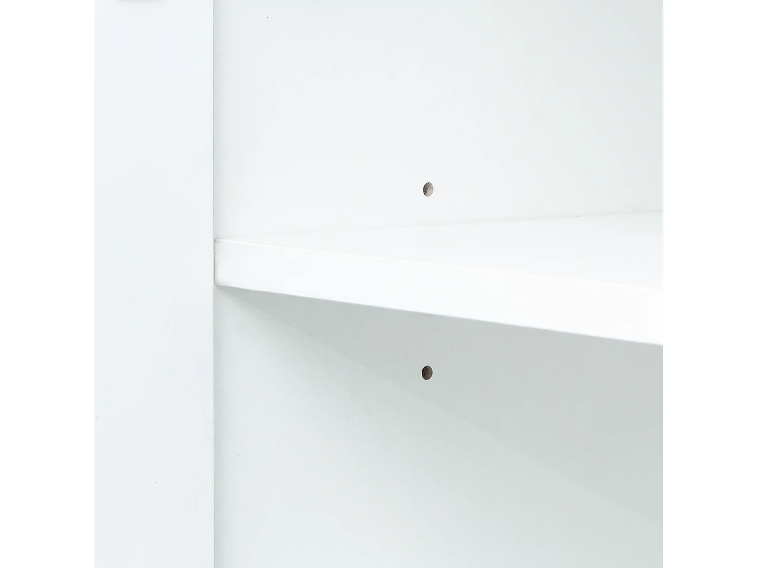 Meuble TV LED 160x38.5x60 cm 2 portes meuble de rangement en bois - étagères vitrées réglables - blanc