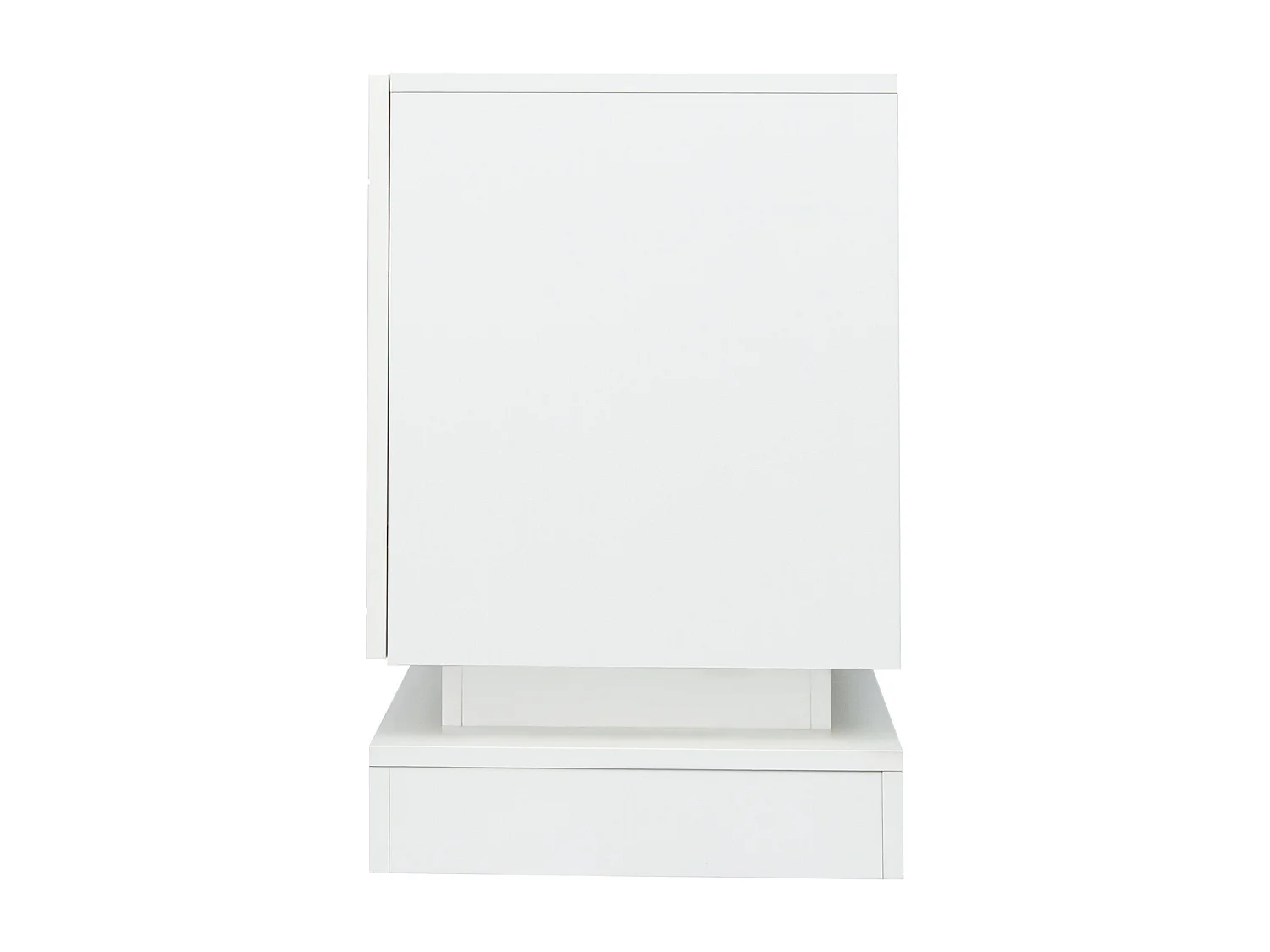 Meuble TV LED 160x38.5x60 cm 2 portes meuble de rangement en bois - étagères vitrées réglables - blanc