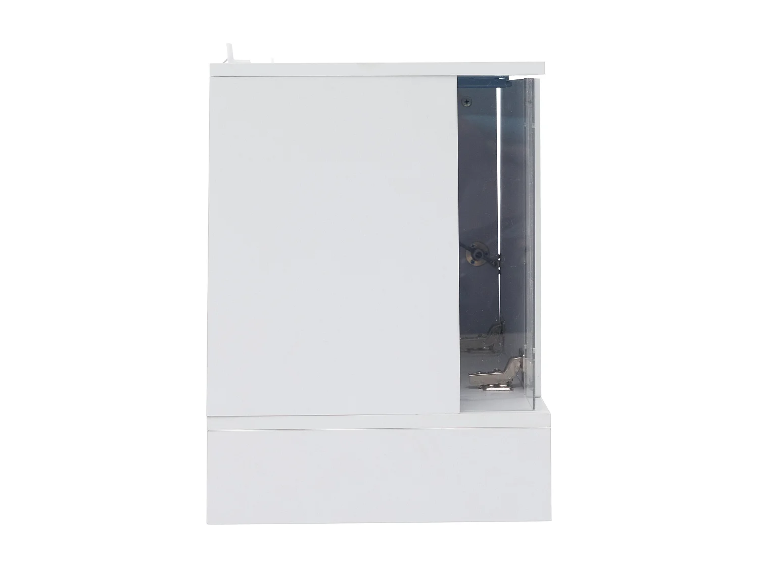 Meuble TV 176x38x50 cm LED bois 2 portes abattantes et rangement ouvert - blanc