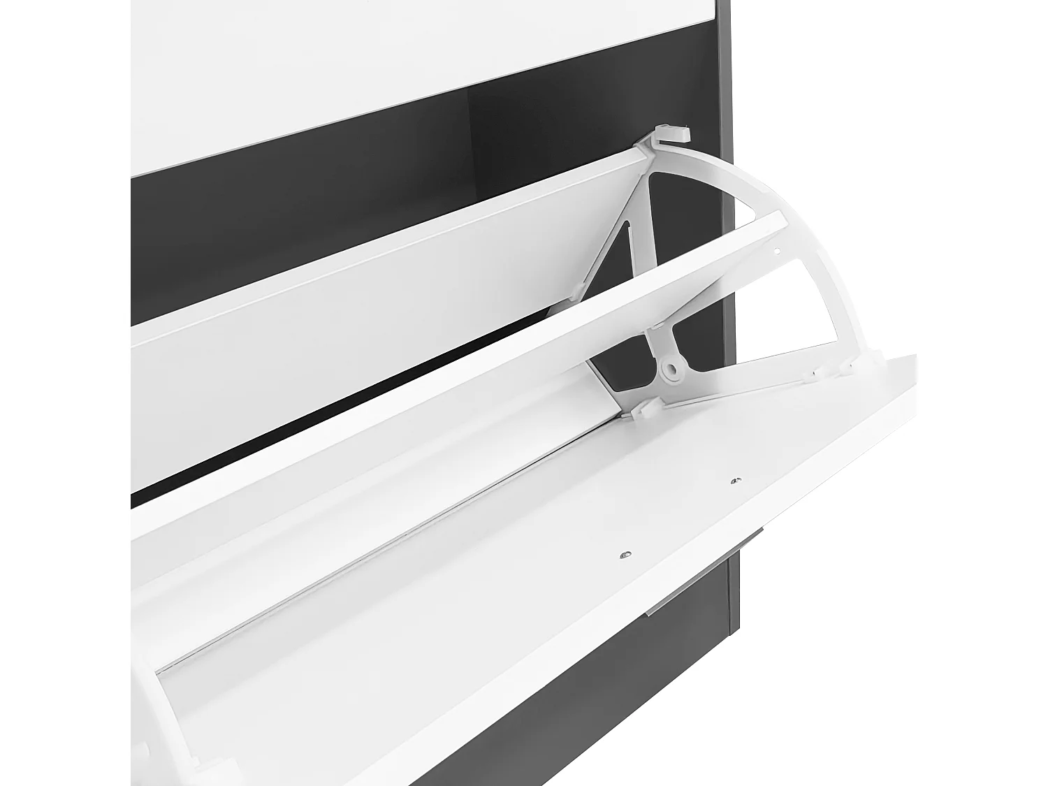 Wandkastset met spiegel - 2 wandpanelen x 1 schoenenkast - grijs (80x25x96,5 cm)