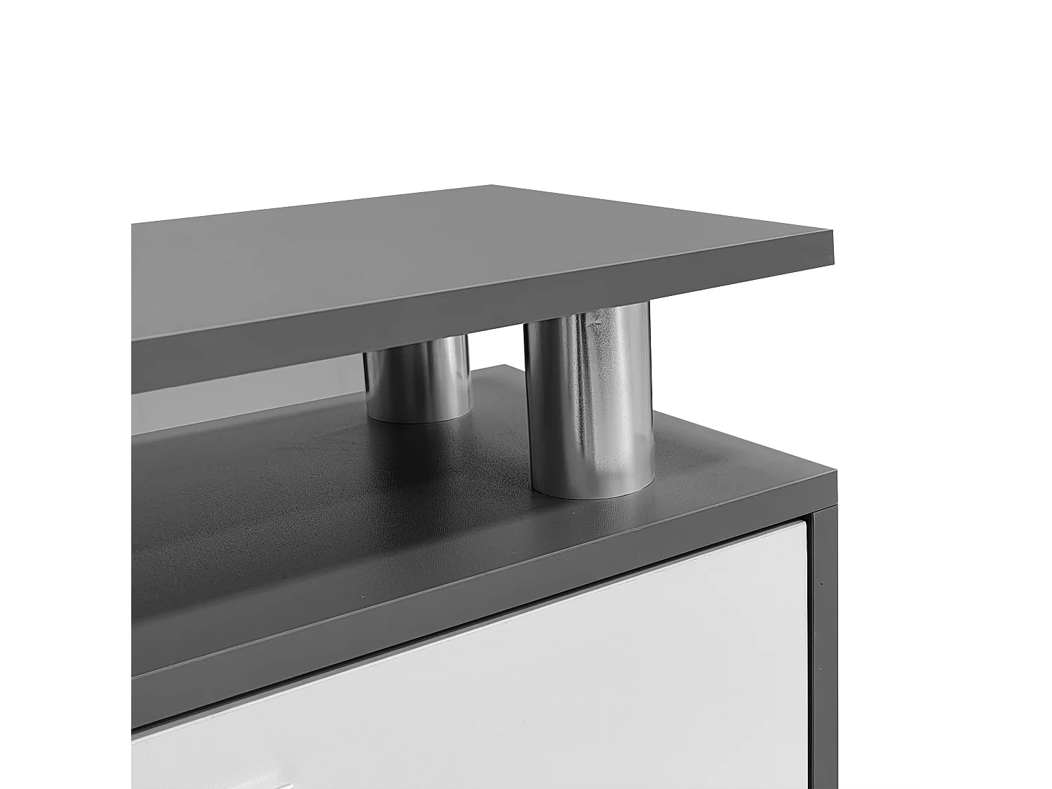 Wandkastset met spiegel - 2 wandpanelen x 1 schoenenkast - grijs (80x25x96,5 cm)