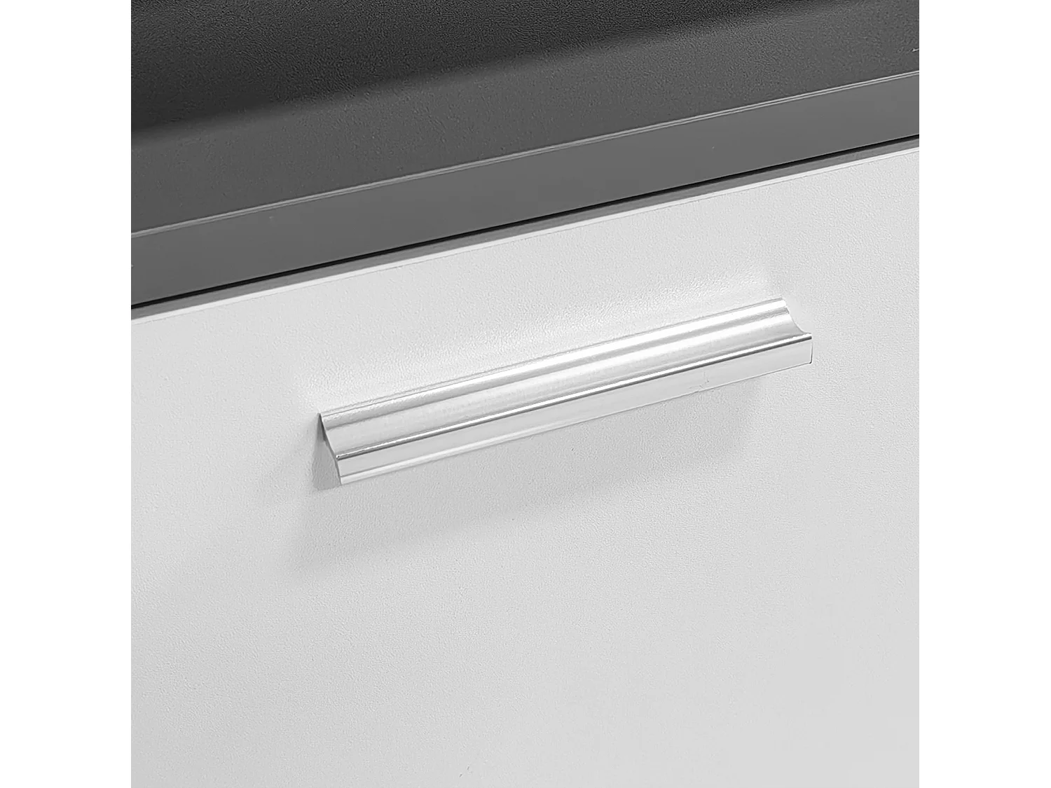 Wandkastset met spiegel - 2 wandpanelen x 1 schoenenkast - grijs (80x25x96,5 cm)