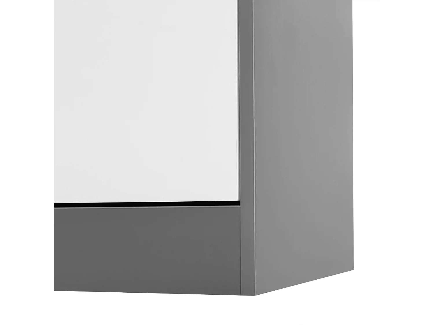 Wandkastset met spiegel - 2 wandpanelen x 1 schoenenkast - grijs (80x25x96,5 cm)