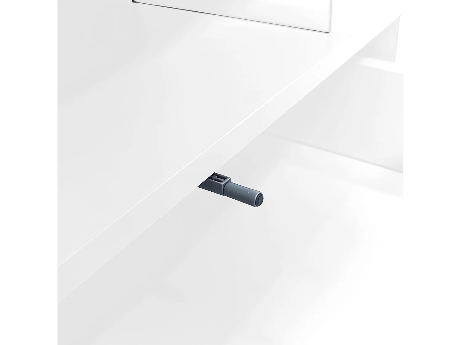 Meuble TV 160x38x50.5 cm LED salon 3 compartiments en verre 3 tiroirs meuble de rangement en bois - blanc