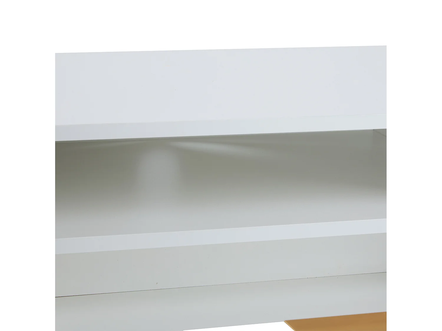 Meuble TV 180x40x41 cm avec 2 portes 1 tiroir meuble de rangement en bois - poignées en métal - blanc