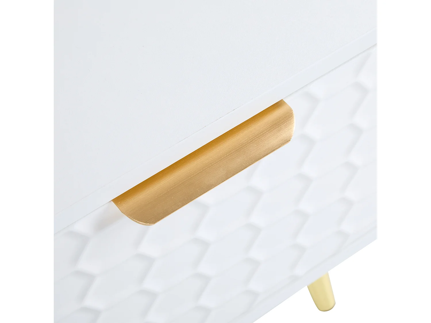 Meuble TV 180x40x41 cm avec 2 portes 1 tiroir meuble de rangement en bois - poignées en métal - blanc