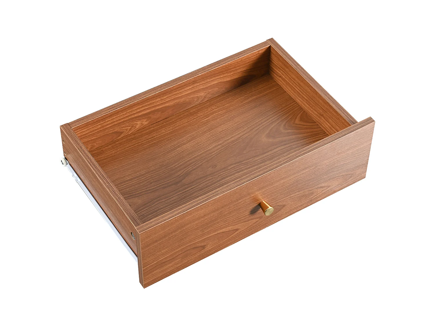 Meuble TV 160x40x60 cm 2 portes en rotin coulissantes et 2 tiroirs meuble de rangement en bois - noyer