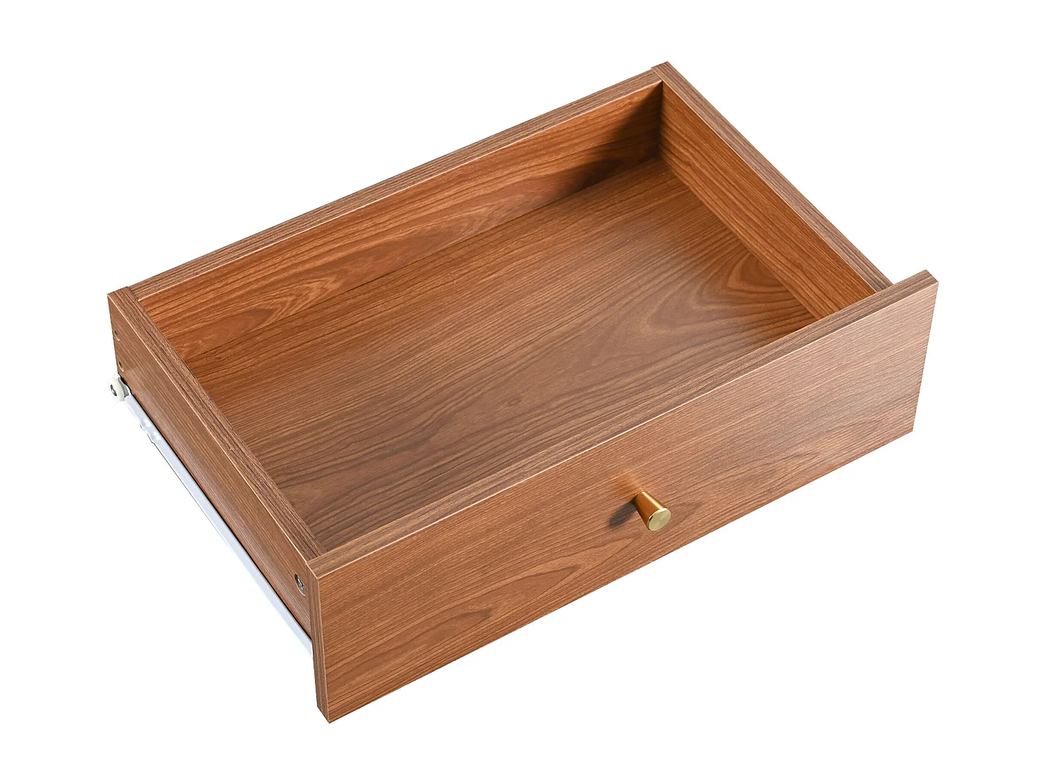 Meuble TV 160x40x60 cm 2 portes en rotin coulissantes et 2 tiroirs meuble de rangement en bois - noyer