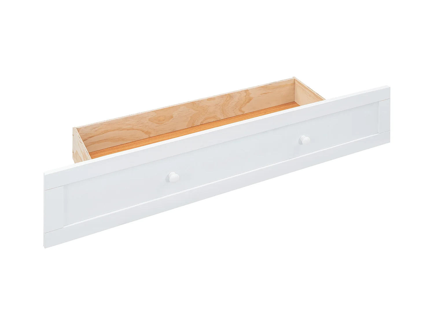 Cama doble adulto 140x200 cm con base - cabecero con paneles laterales y 1 cajón - madera - blanco (sin colchón)