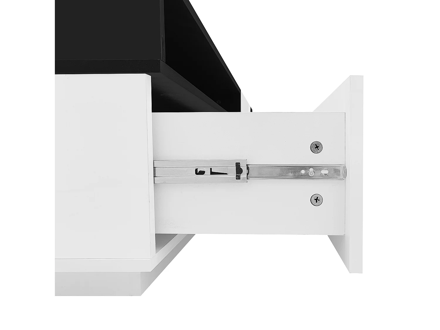 Meuble TV 170x38x42 cm 1 porte 1 tiroir meuble de rangement en bois - blanc