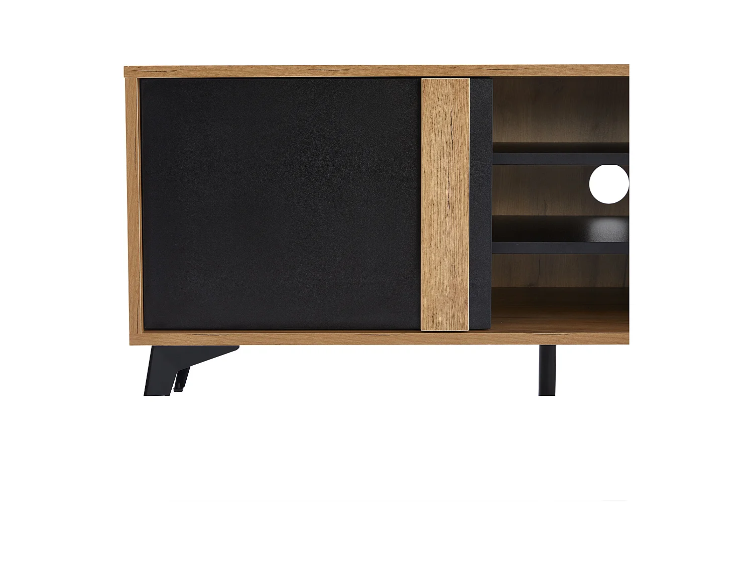Meuble TV 180x40x50 cm avec 3 portes meuble de rangement en bois - marron