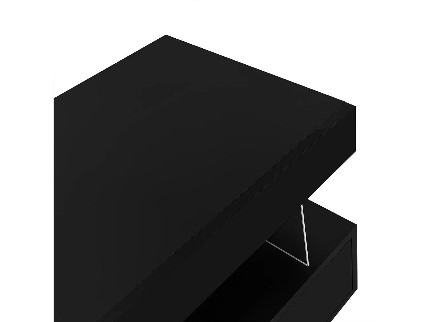 Meuble TV 160x38x50.5 cm LED  3 compartiments en verre 3 tiroirs meuble de rangement en bois - noir