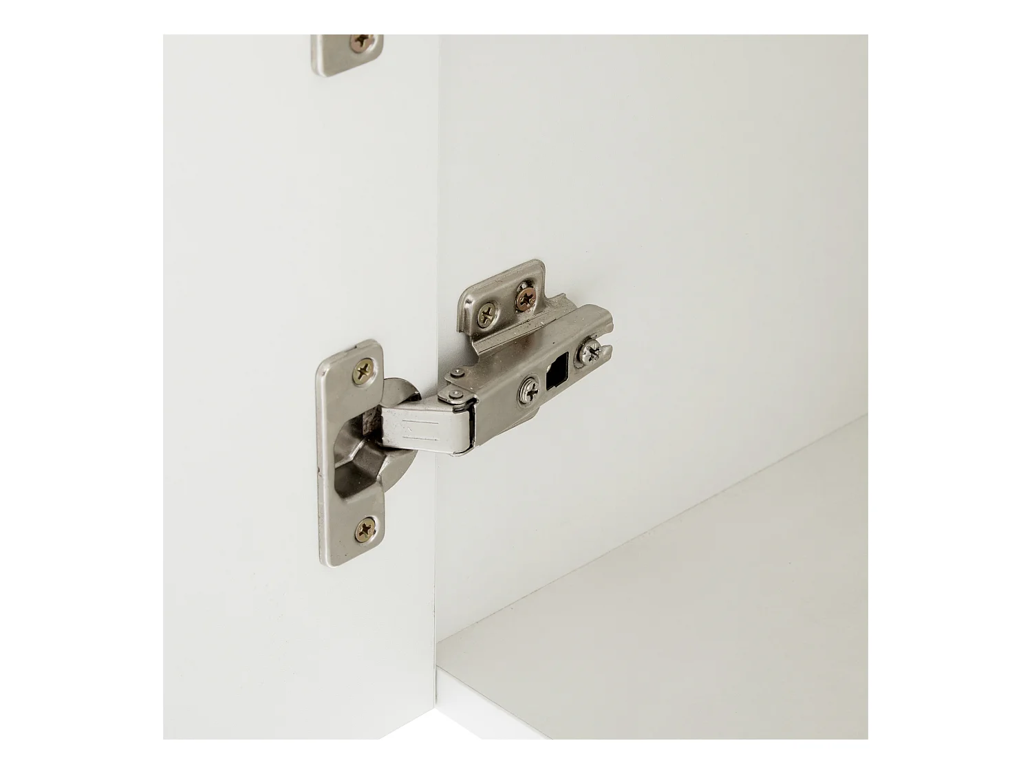 Meuble TV 170x35x50 cm LED bois 2 portes meuble de rangement ouvert - blanc