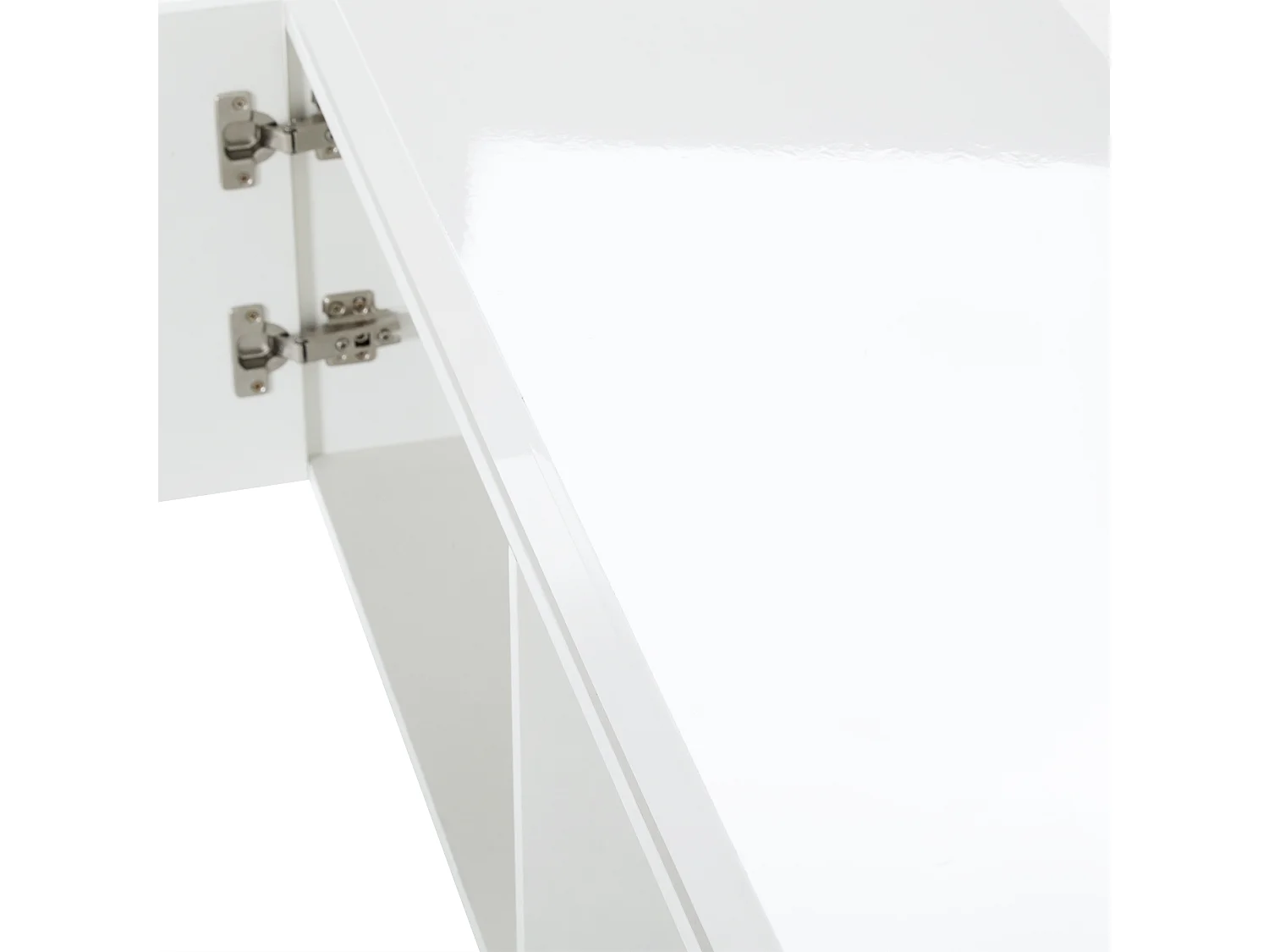 Meuble TV 170x35x50 cm LED bois 2 portes meuble de rangement ouvert - blanc