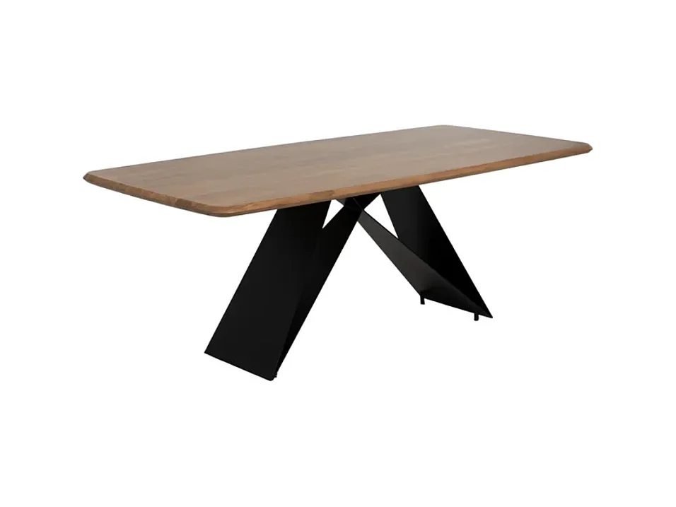 Table à manger 200 cm bois acacia et pieds métal croisés HIMERA