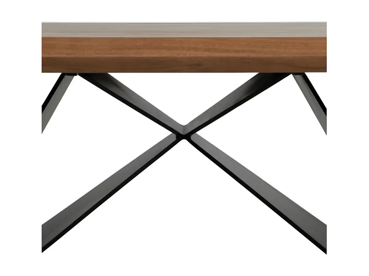 Table à manger 200 cm bois acacia et pieds métal croisés HIMERA