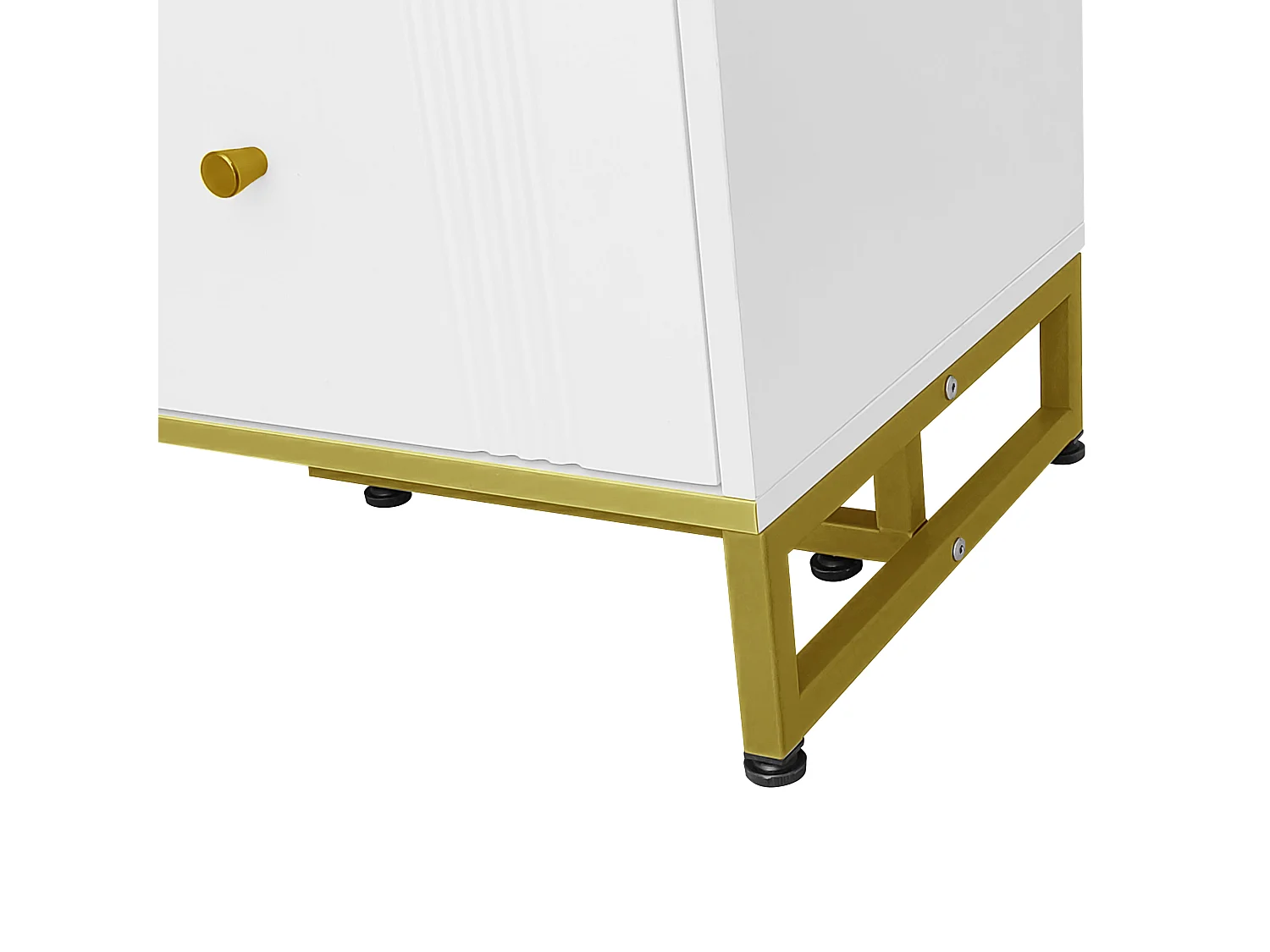 Meuble TV 180x40x40 cm avec 2 portes 2 tiroirs meuble de rangement en bois - pieds réglables en métal - blanc