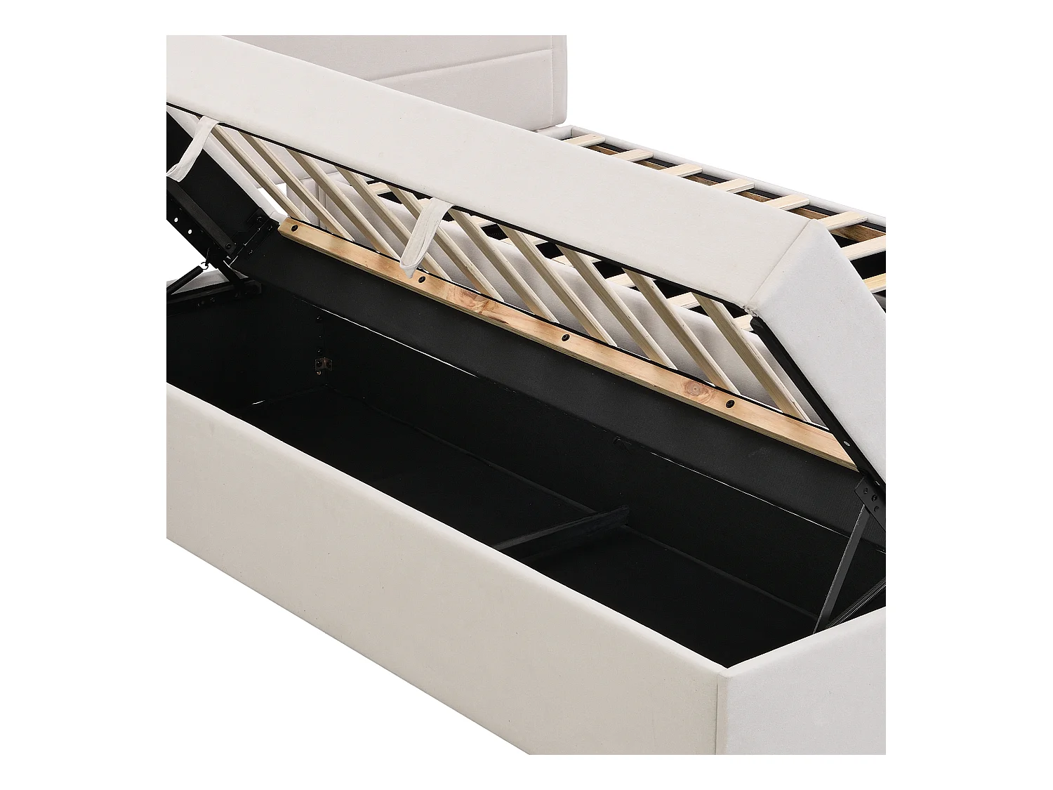 Lit adulte 140x200 cm avec 2 tiroirs - tête de lit réglable en hauteur et USB et LED - lin - beige (sans matelas)